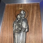 Religious Framed Pewter On Wood Mary  Joseph   Baby Jesus-italy A l 