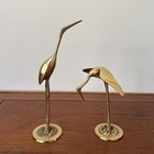Vintage Brass Kingdom Crane Heron Figurines Pair Mcm Korea - Wingate Nc