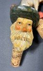 4 Vintage German Hand Carved Wooden Mechanical Bottle Stoppers