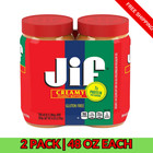Jif Creamy Peanut Butter 48 Oz 2 Pack Smooth Spread Family Size Bulk Jar