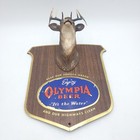 Vintage 1958 Olympia Beer 3d Elk Stag Head Sign Embosograf Plaque It s The Water