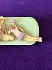 Vintage Lucinda Pin Brooch Women In Hats Ladies Aqua Dresses 4 Friends