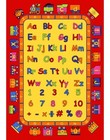 5x7 Educational Area Rug  Abc Kids School Time Numbers Train Yellow   Red Child