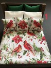 Miniature Dollhouse Bedding christmas  Red Cardinal  Holy  Berries  Scale 1 12