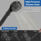 Rv Shower Head With Hose  High Pressure Handheld Matte Black 