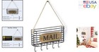 Elegant Rustic Mail Holder And Key Organizer With Hooks - Space Saving Design