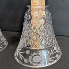 Vintage Etched Floral Diamond Pattern Clear Glass Light Shade Replacement 5   