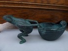 San Pacific International Bronze Frog Pulling Shell Sculpture Spi San Francisco