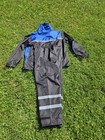 Saphirose Mens Rain Suit Nwot High Visibility Reflective Jacket Pants Black L