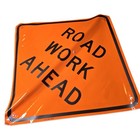 Road Work Ahead Reflective Traffic Sign 48    Orange New Minor Wear