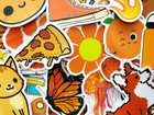 50 Orange Sticker Bomb Scrapbooking Laptop Phone Skin Lot Set Decoration Decals