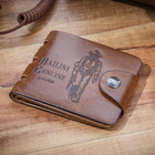 Men Retro Genuine Cowboy Leather Bifold Id Card Wallet Clutch Pocket Purse Gift