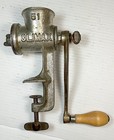 Vintage Climax 51 Food Chopper Meat Grinder W 2 Blades 1551 Cast Iron Tinned 8   