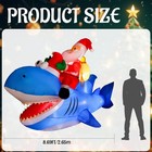 Miniinflat 6ft Christmas Inflatable Santa Claus With Shark Led Indoor Outdoor