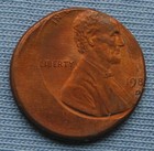 198x-d Copper Lincoln Memorial Cent penny Struck Off-center Error  1c 