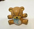 Vintage Minature 1 Inch Teddy Bears Flocked And Raccoon With Present Lot Of 6