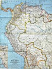 1964-2 Vintage Map Northwestern South America National Geographic  Map   600 