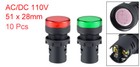10pcs Ac dc 110v Indicator Lights Red green Led  Flush Panel Mount 7 8  22mm