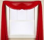 Red Valance Sheer Curtain Scarf Panel Swag Voile Drape Window 37  X 216  New