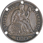 1889 Seated Liberty Dime - Love Token  e h l  