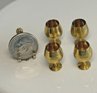 Dollhouse Miniature Artisan Val Tretters Polished Brass Goblets Set Of 4  1 12