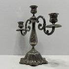 Silver Plated Vintage 3 Arm Victorian-style Metal Candelabra