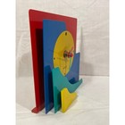 Vintage Abstract Postmodern Memphis Style 3 Dimensional Desk Clock