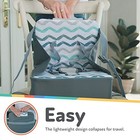 Nuby Easy Go Travel Booster Seat Portable High Chair Gray Chevron 35lb New