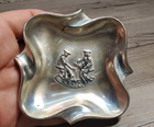 Vintage Sterling Silver Inca Andean Folk-dance Mid Century Ashtray Peru