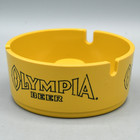 Olympia Beer Ashtray Vintage 1970s Brookpark Yellow Melamine Plastic 3 5 Inch