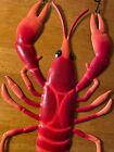 Metal Red Lobster Wall Art Sculpture Sign Nautical Coastal Kitchen Beach Decor