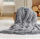 Bedsure Sherpa Fleece Throw Blanket For Couch - Fuzzy Soft Cozy Cable Throw  New
