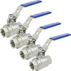 4 Pack 1 2   Stainless Steel 304 Ball Valves  Npt Female Full Port Ball Valve   