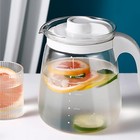 Glass Water Pitcher 64 Oz Iced Tea Pitcher Carafe With Lid Half Gallon Heat Resi