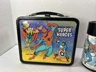 Vintage 1976 Marvel Comics Metal Super Heroes Lunchbox Lunch Box Thermos