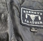 Barney s Leather Unisex Xl Motorcycle Vest Braided Front Back Club Patch On It