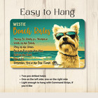 Westie Beach Rules Sign Dog Metal Tin Funny Art Coastal Decor Highland Terrier