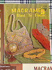 Lot Of 8 Vintage Macrame Craft Pattern Books Purse  Jewelry   Plant Hangers  Art