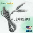 Reusable Bipolar Forceps Cable Us Connector 2 Pin  4mm Banana Plug   3 Meter