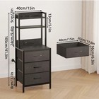 41  Tall Nightstand With Charging Station Led Bedside Table 3 Storage Drawers