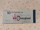Rare Vtg New Unused 1960s Disneyland Child s Ticket 10 Adventures 