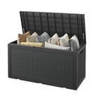 100 Gallon Deck Box Lockable Resin Outdoor Storage Box Waterproof Outdoor