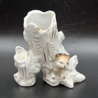 Victorian Fairing-small Cat   Tree Stump-continental Porcelain-free Uk Postage
