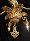 Antique Vtg Floral Art Deco Nouveau 5 Light Ceiling Fixture Restored Midwest Mfg