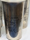 Set Of Vintage Silver Plated  Souvenir Cup Of Korean War With Tiger And Map