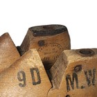 2 Vintage 1948 Wood Shoe Cobbler Molds Forms Set Pair Childrens Shoes Primitive 
