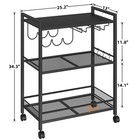 Joaxswe Bar Cart  Home Bar Serving Cart With 3-tier Shelf microwave Cart With   