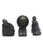 5 Inuit Hand Carved Signed Soapstone Figure Sculpture Lot - Eskimo Art Canada