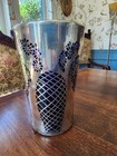 8 25 Inch Sterling Silver Overlay On Cobalt Blue Vase