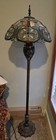 Vintage Tiffany-style Stained Glass Floor Lamp 2 Bulbs